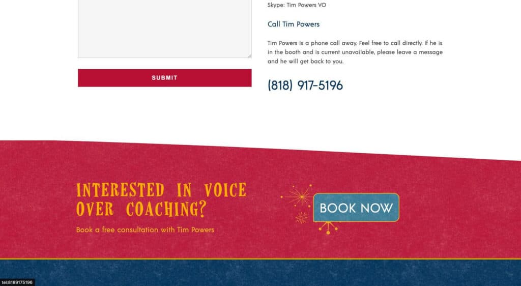Voice Over Coaching Website Design