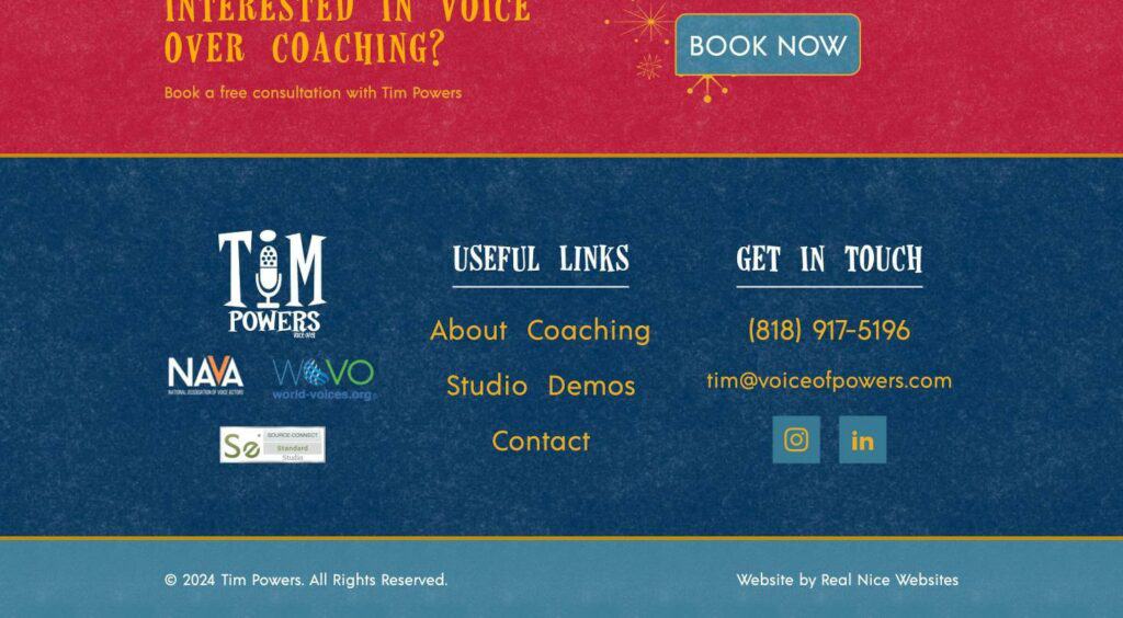 Website Design for Voice Over Coaching