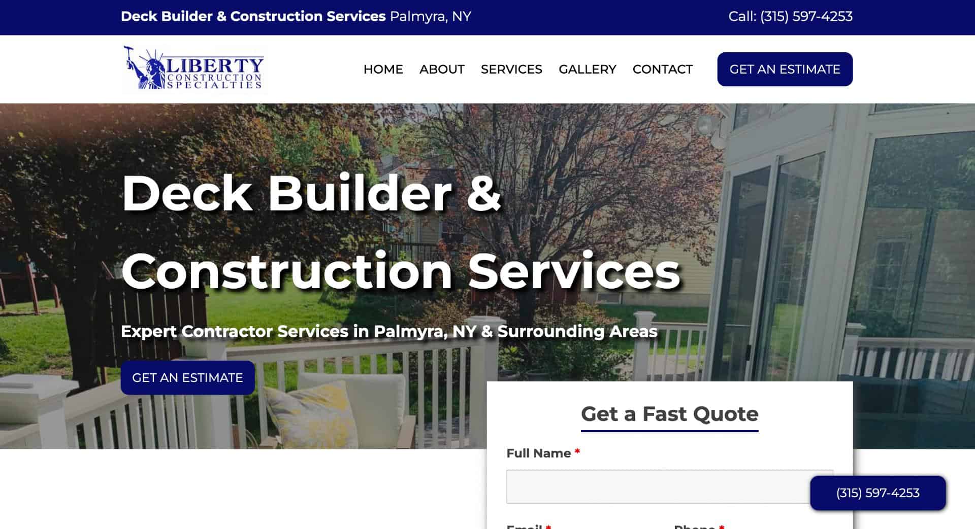 Liberty Construction Website Redesign